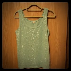 2/15 J Crew sparkly tank size L
